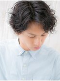 セミウエット＆エアリーミディアムマッシュパーマe与野