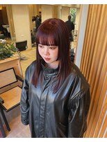 ヘアデザイン ソラ(Sola)&nbsp;姫カット×red pink  colorニュアンスカラー10代20代