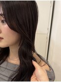 シースルーマッシュハイライトセミロングブリーチなしカラーボブ