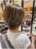 大人モードボブ/束感ショート/ヌーディベージュ◎30代40代50代