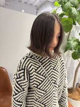 マルフェ 天王寺(marfe) くびれボブ 外はねボブ 透明感カラー