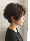 ☆シースルーバング小顔ウルフミディ黒髪メルティカラーボブ