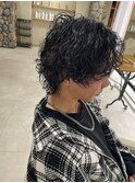 ウルフ波巻きパーマ