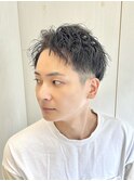 メンズショートツイストスパイラルパーマツーブロック理容室