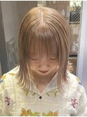 ミルクティーベージュ/ボブ/ハイトーン/ダブルカラー/渋谷