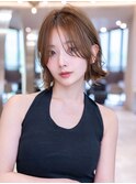 ミディアム髪質改善ストレート顔周りレイヤーカット前髪縮毛矯正
