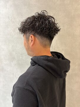 メンズツーブロックメンズパーマ波巻きツイストスパイラル