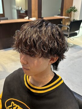 アトラクト バイ ラック 津田沼(Attract by LUCK) 波巻きシャドウ×ウルフ/メンズパーマ/ウルフパーマ