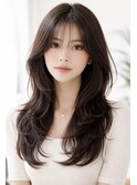 韓国風レイヤーカット_調布ハッシュカット前髪カット顔周り