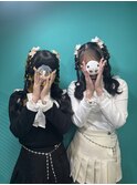 編み上げ＆三つ編みハーフツイン
