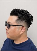 フェード×ウェットオールバック｜大人メンズ