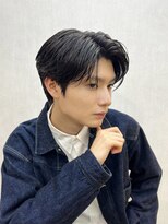 メンズヘア ガーデン 銀座(Men's hair GARDEN)&nbsp;センターパートスパイキーショートフェザーパーマダークアッシュ