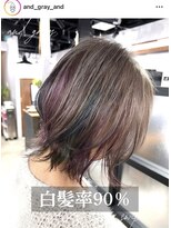 アンドグレイ 千葉船橋店(and gray.) 白髪率90%頭皮改善×デザインカラーで遊ぶ白髪活かし