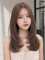 ユーフォリア 青山(Euphoria)&nbsp;ワンホンヘア前髪なしロングレイヤーシースルーぱっつん内巻き☆
