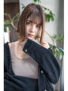 オースティン 門前仲町(AUSTIN) 大人かわいい前髪セシルカットココアブラウンフリンジウェーブ