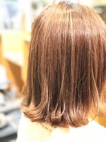 アルファ(Hair Salon alpha) 外ハネミディ／艶カラー/オレンジベージュ/20代30代40代