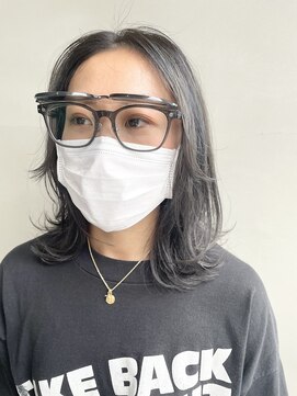 ヘアー アイス 御器所本店(HAIR ICI) スモーキーカラー×ミディアムウルフ