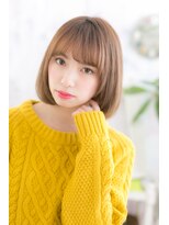 ミック ヘアアンドメイク アップ 駒込店(miq Hair&Make up)&nbsp;外国人風プラチナベージュツヤ髪前下がりボブb1