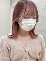 ソーコ 渋谷(SOCO)&nbsp;ハイトーンインナーカラーピンクベージュフェイスフレーミング