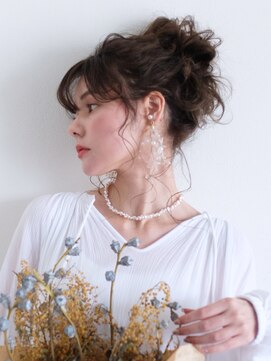 アルバム 銀座(ALBUM GINZA) ふわふわおだんご_チェリーブラウンフェミニンロング_58631