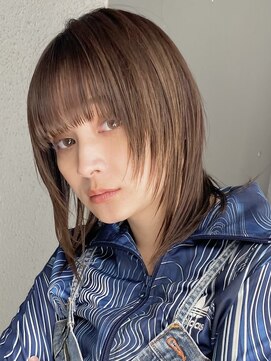 スー 渋谷(suu) ネオウルフアッシュグレージュボブウルフレイヤー顔まわりカット