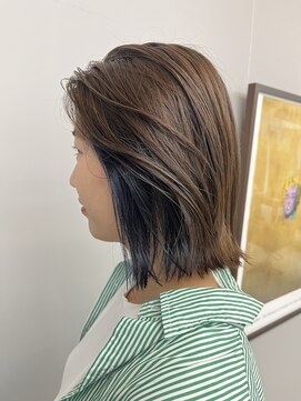 ヘアーアンドビューティーザ エフ(Hair Beauty the F) イヤリングカラー＿ネイビー＿艶髪＿インナーカラー