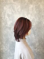 ヘアアンドメイク ムーア(Muuua)&nbsp;ピンクオレンジ＋ハイライト＋ミディアムレイヤー