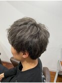 メンズカット&グレーアッシュカラー
