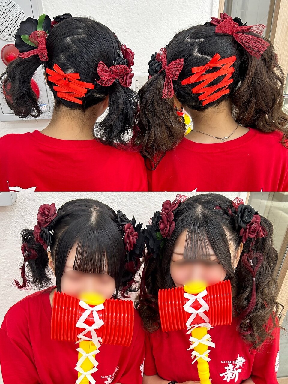 量産型】レースアップハートツインテール 文化祭体育祭ヘア