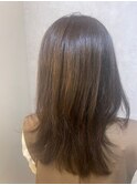 前髪ワンカールこなれ小顔カット ベージュ系ブラウン #2