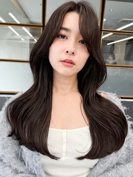 ソア 渋谷(soar) 【艶感★シースルーバング】韓国ヘア20代30代ウェーブ巻き髪