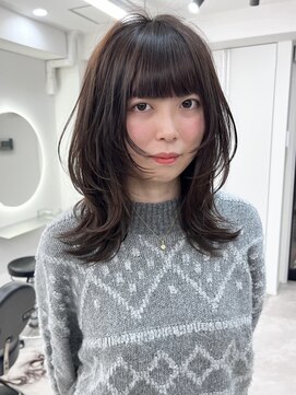 メルバイグラフ 梅田(mel by GRAFF) ミディアムレイヤー/韓国ボブ／髪質改善/顔まわり/ブリーチなし