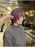 グレー×レッド
