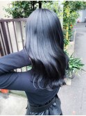 ブリーチなしダブルカラー　ブルーブラック