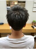 ツーブロック×アップバング