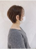 ショート×ハイライト白髪ぼかし×シルキーベージュ[心斎橋]
