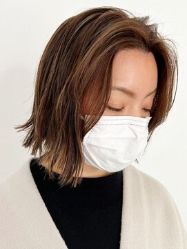 美容室 びゃんびゃん 社店 外ハネボブフレーミングカラー