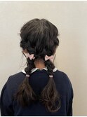 編み込みキッズアレンジ
