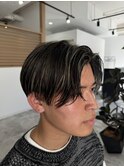 メンズカットニュアンスセンターパートハイライト
