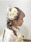 ロングストレート/右寄せ/編み込み/縄編み/金箔/水引き/アレンジ