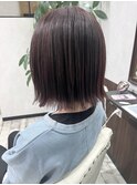 切りっぱなし/ボブ/ピンク/カラー/堺東