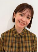 ぷつっとボブ　ミニボブ　切りっぱなしボブ　ブラウンベージュ