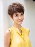 ☆ホワイトグレージュミニウルフデジタルパーマチェリーブラウン
