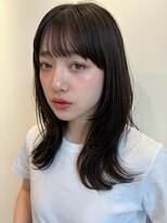 エミュ 伏見 国際センター(emu) レイヤースタイル/ミディアムレイヤー/艶髪/シースルーバング