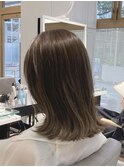 ホワイトグレージュミニウルフデジタルパーマチェリーブラウン
