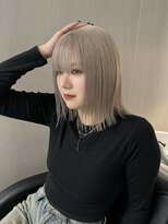 サンク 原宿 表参道(cinq) レイヤーボブくびれボブナチュラルボブヘーゼルベージュブラウン