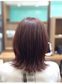 小顔ヘア☆おしゃれ女子ウルフヘアまろやかブラウン