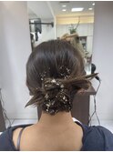 シンプルヘアセット　金粉添え