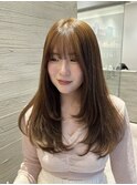 オリーブベージュ×レイヤーカット