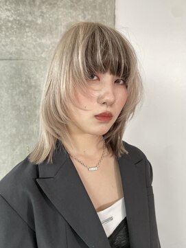 サンクプロジェクト(cinq PROJECT) 韓国ヘア顔周りレイヤーミルクティーベージュグレージュカラー